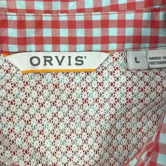 Orvis women’s button up collared blouse with 2 zippered pockets vented back - Picture 6 of 14